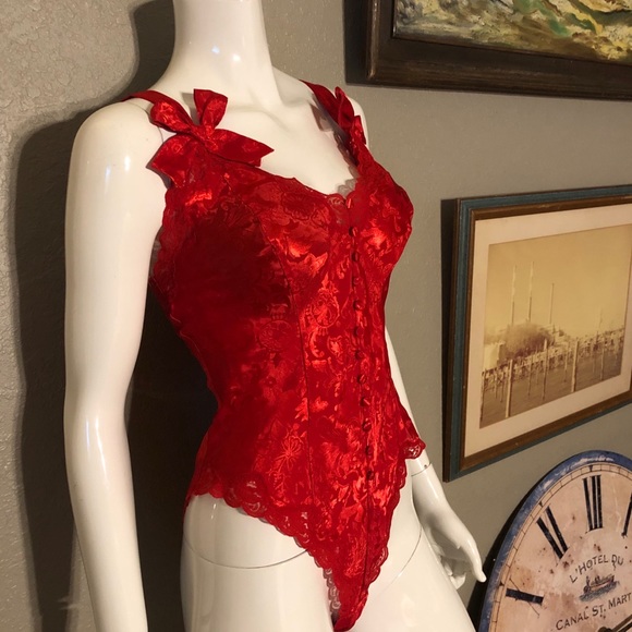 Vintage Other - Vintage 80s Victorias Secret High Leg satin Teddy